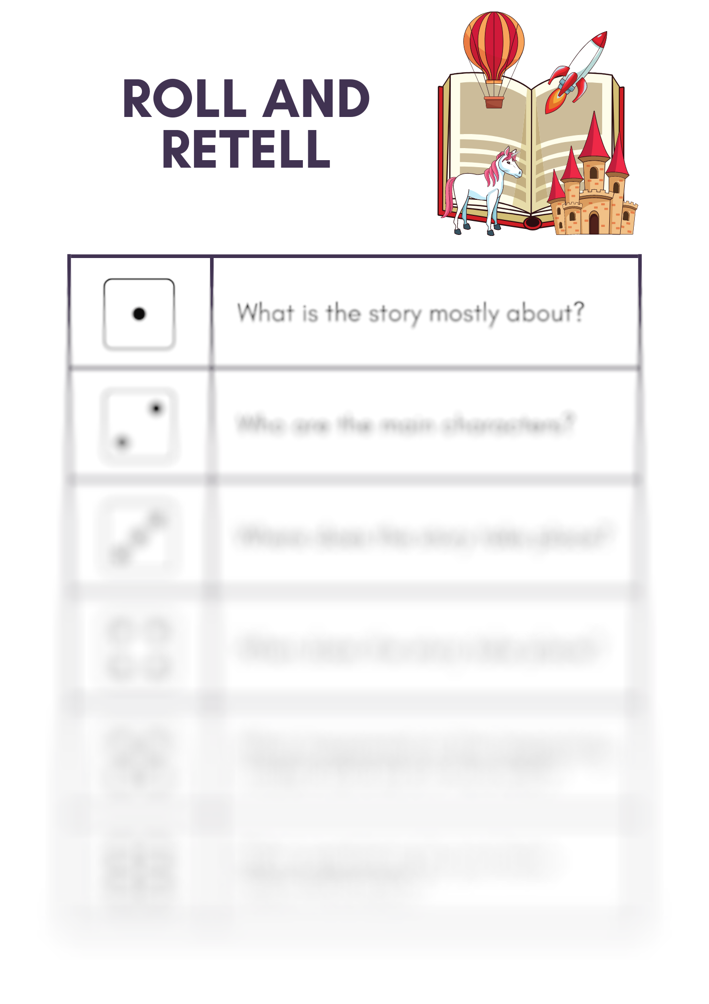Roll and retell – Aktiivnetund